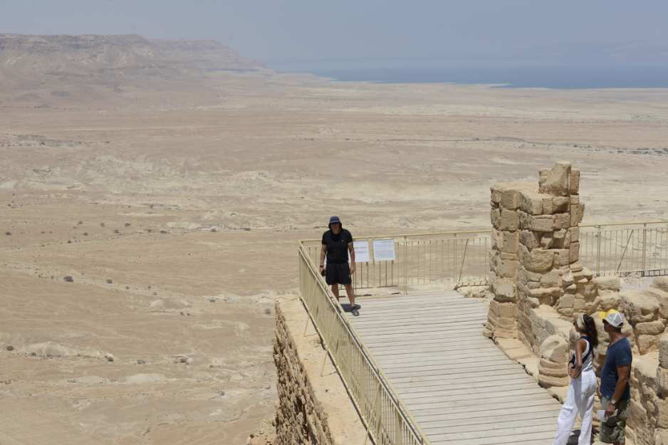 The breathtaking view from King Herod's palace balcony at Masada