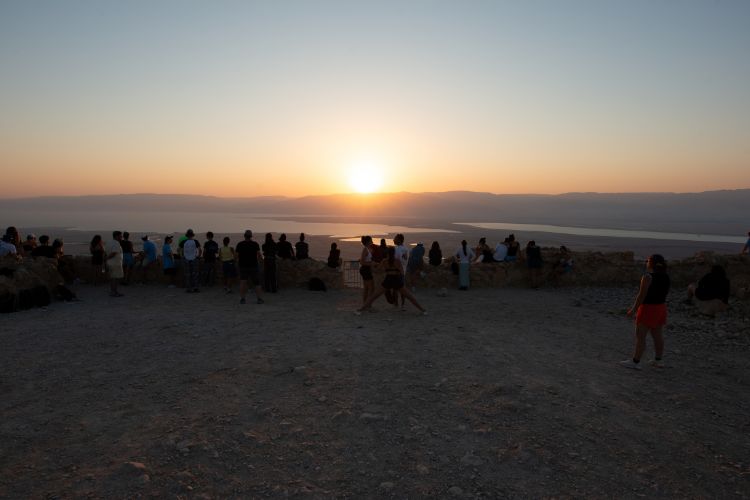 05.30 in the morning, climbing Masada via the Roman Ramp for sunrise.