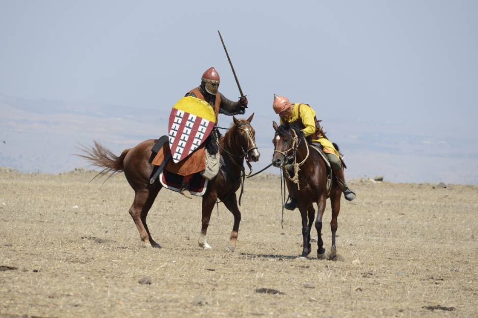 Saladin rider at horns of hattin battle wins the duel