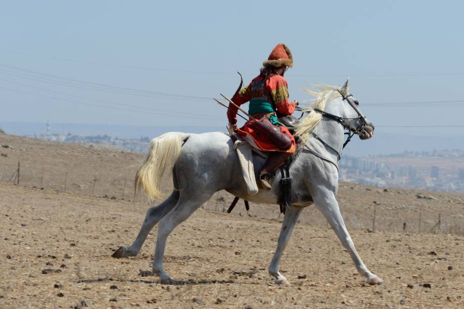 Saladin rider at horns of hattin battle