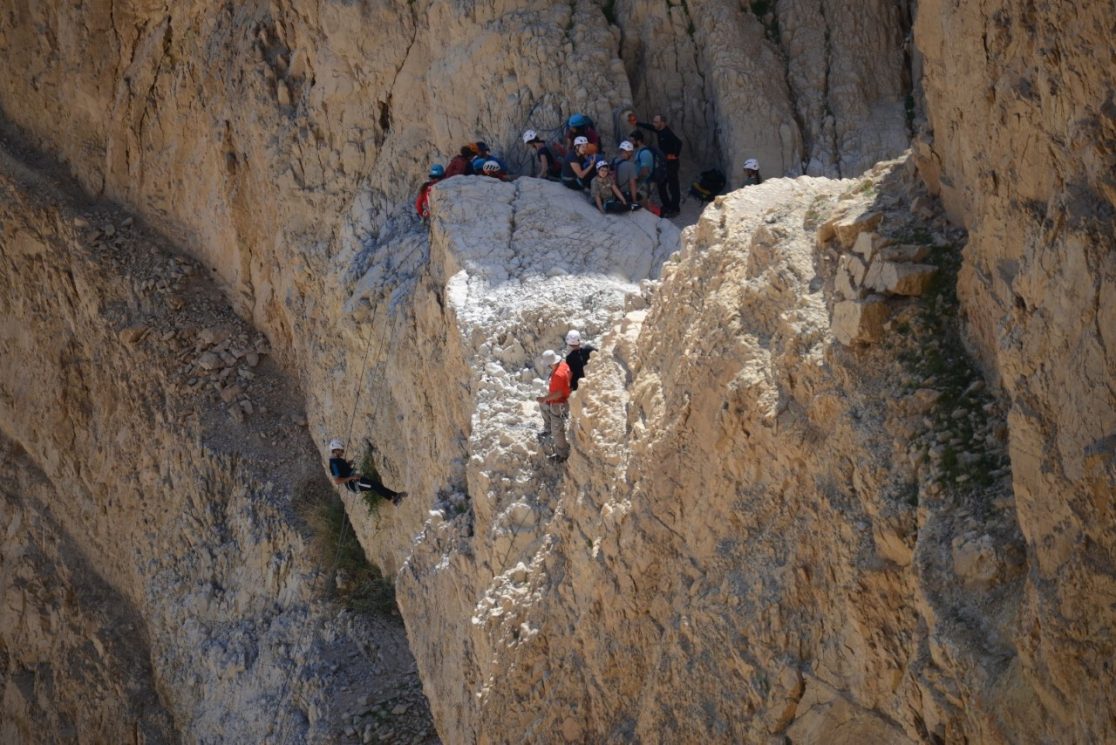 At Qumran caves mountain climbing