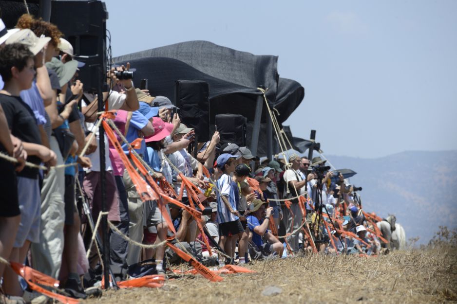 Crowds of hundreds attend the annual reenactment