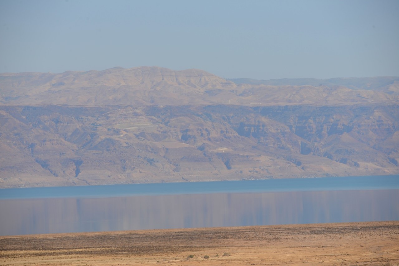 North west side of the Dead Sea from the Qumran caves