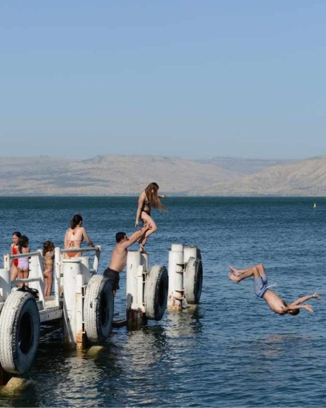 Sea of Galilee having water fun