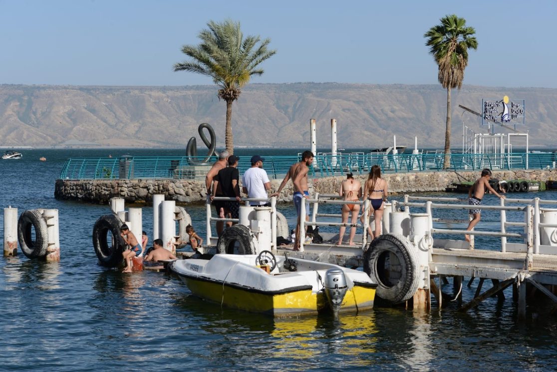 Sea of galilee water boats having fun