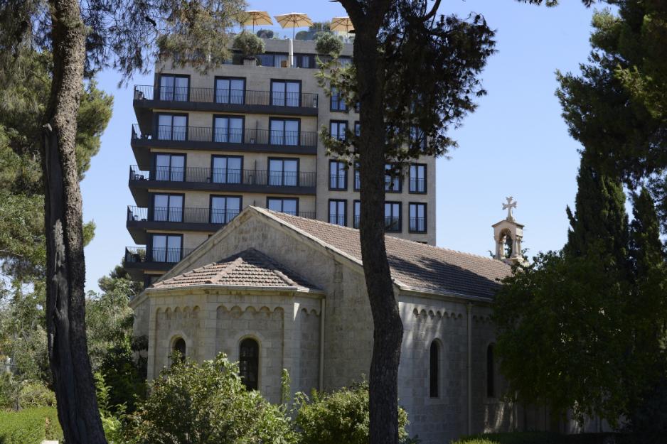 The Orient rises behind Jerusalem's historic Templar Community House
