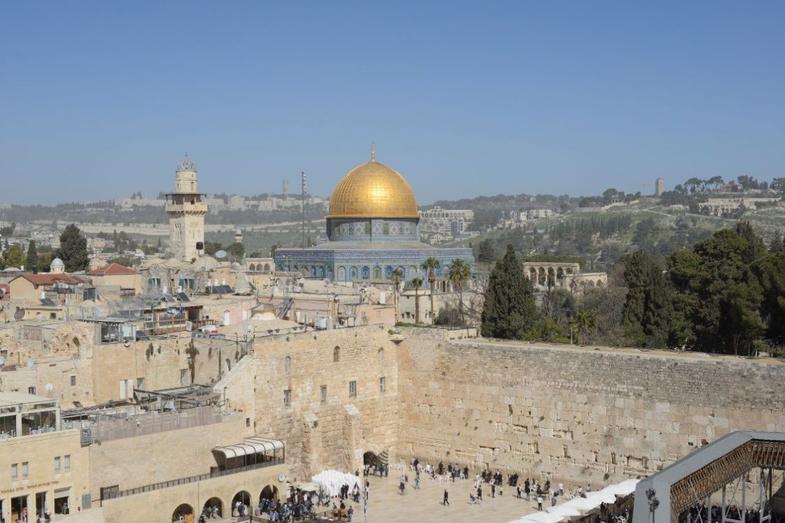 The Western Wall viewed from the balcony of Aish HaTorah Yeshiva
