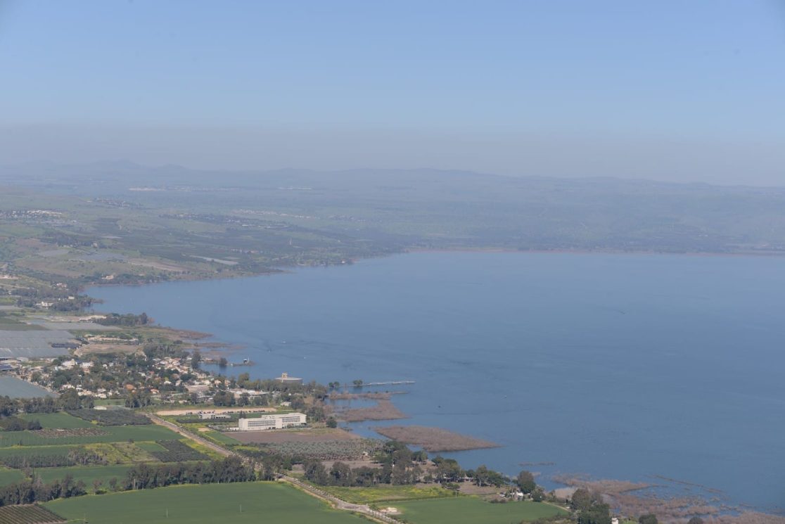 View to the east of Arbel at sea of Galilee Magdala village