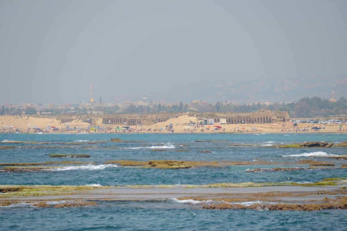 a view to the north at caesarea aqueduct