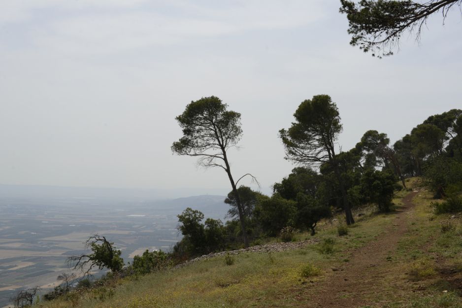Beautiful scenery across the Jezreel Valley, looking east from Mount Tabor