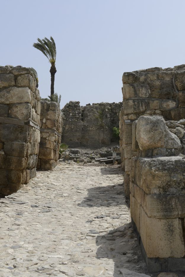 The city gate, associated with King Solomon, featuring its distinctive six-chambered design
