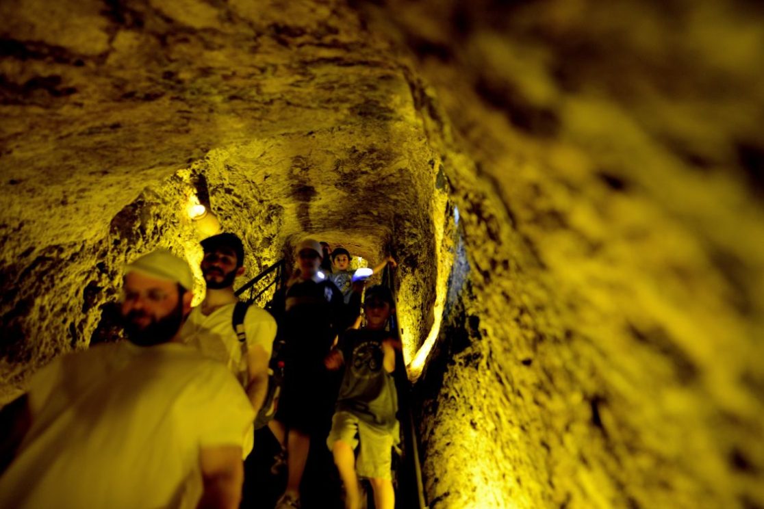 The stairway descending to Warren's Shaft is part of an ancient water system identified with King David's conquest of Jerusalem