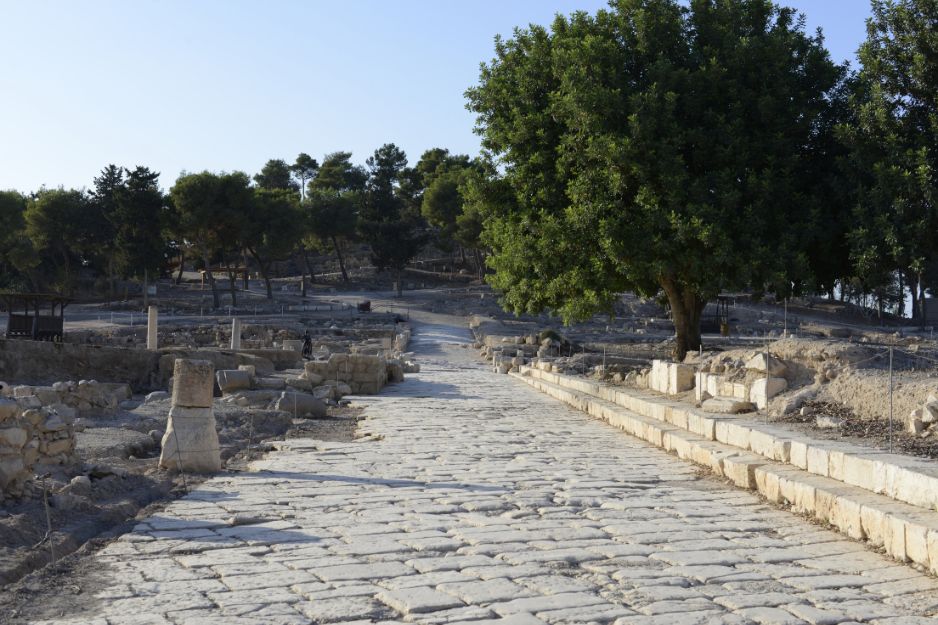 The Roman Decumanus, running perpendicular to the Cardo, once lined with shops